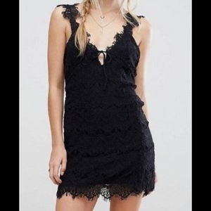 NWT Free People Night Moves Black Lace Dress